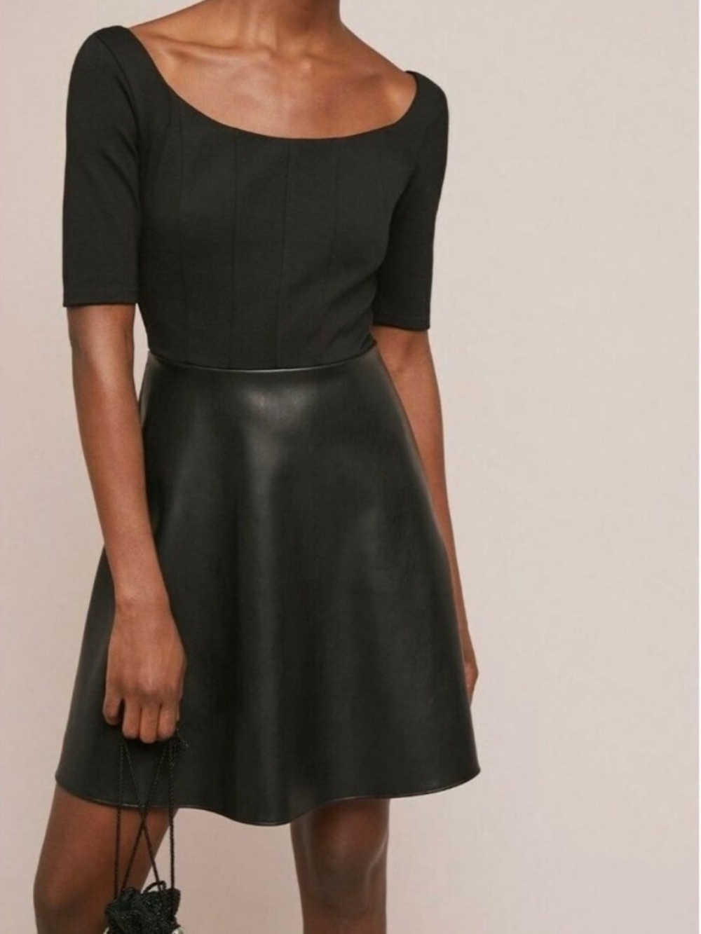 Anthropologie Bailey 44 Parlour Ponte Faux Leather Dress Multi Media Size M